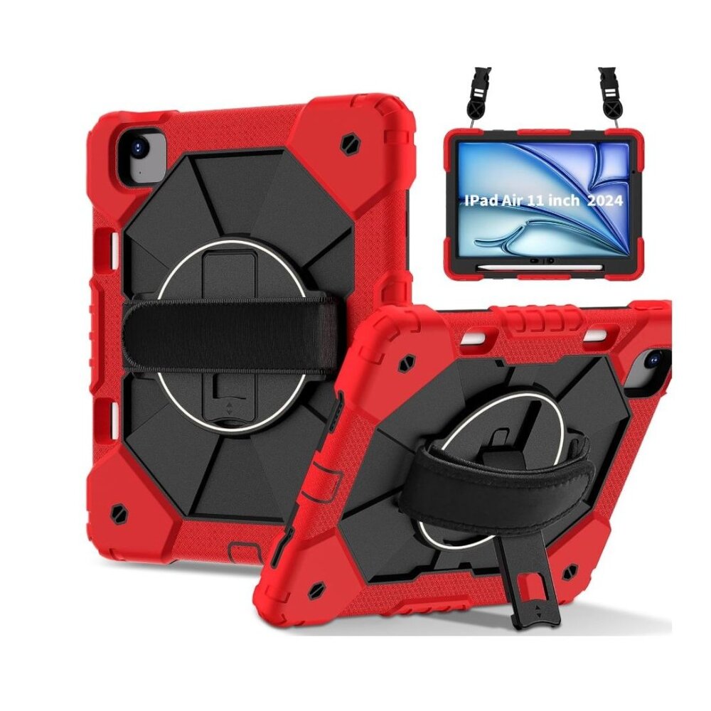 Case for iPad Air 11 inch (M2) 2024, Shockproof Protective With Hand Strap/Shoul